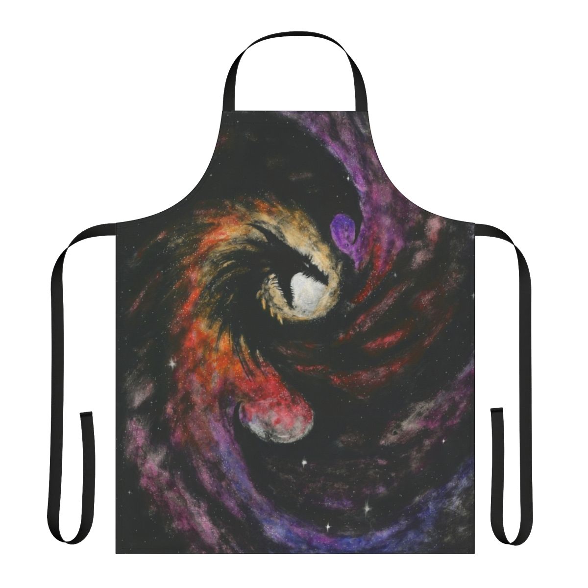 Cosmic dragon galaxy design printed on a high-quality apron