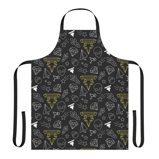 Cosmic Dream Machine Apron featuring a galaxy and star design