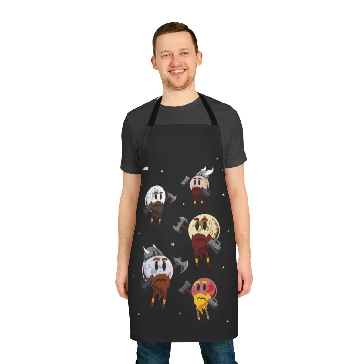 Apron featuring illustrated dwarf planets of our solar system