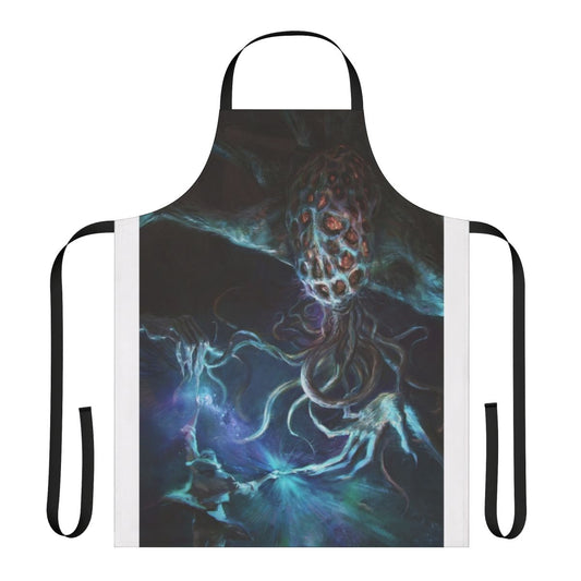 Cosmic Encounter Apron - Psychedelic sci-fi design with tentacles, monsters, and stars