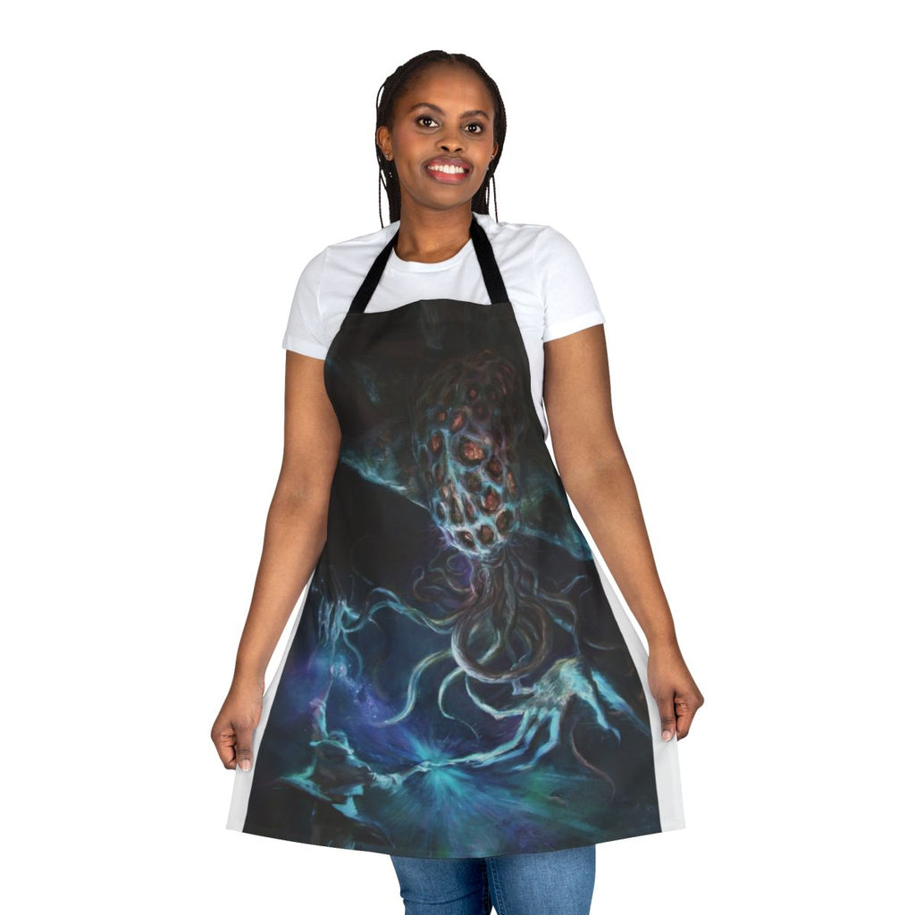 Cosmic Encounter Apron - Psychedelic sci-fi design with tentacles, monsters, and stars