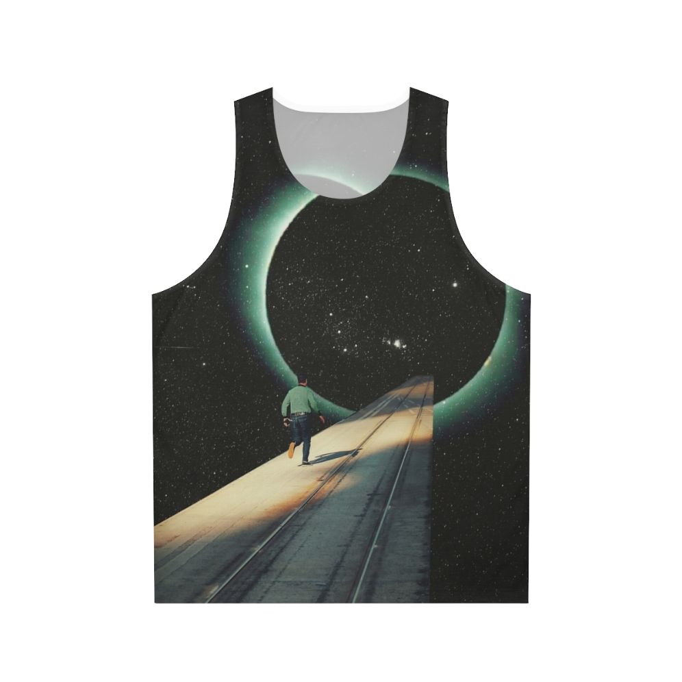 Unisex tank top with cosmic, dreamlike space art design