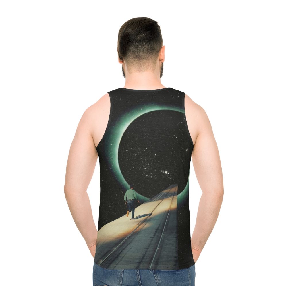 Unisex tank top with cosmic, dreamlike space art design