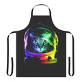 Apron featuring an astronaut cat in a galaxy with planets, stars, and the moon.