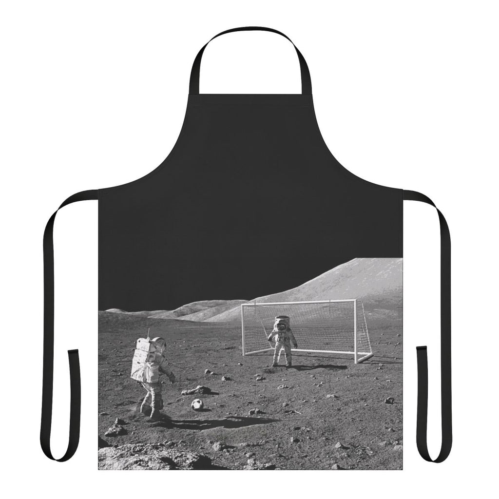 Stylish space-themed football apron with astronaut and moon design