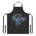 Colorful apron featuring a design of cosmic jellyfish in a galaxy setting