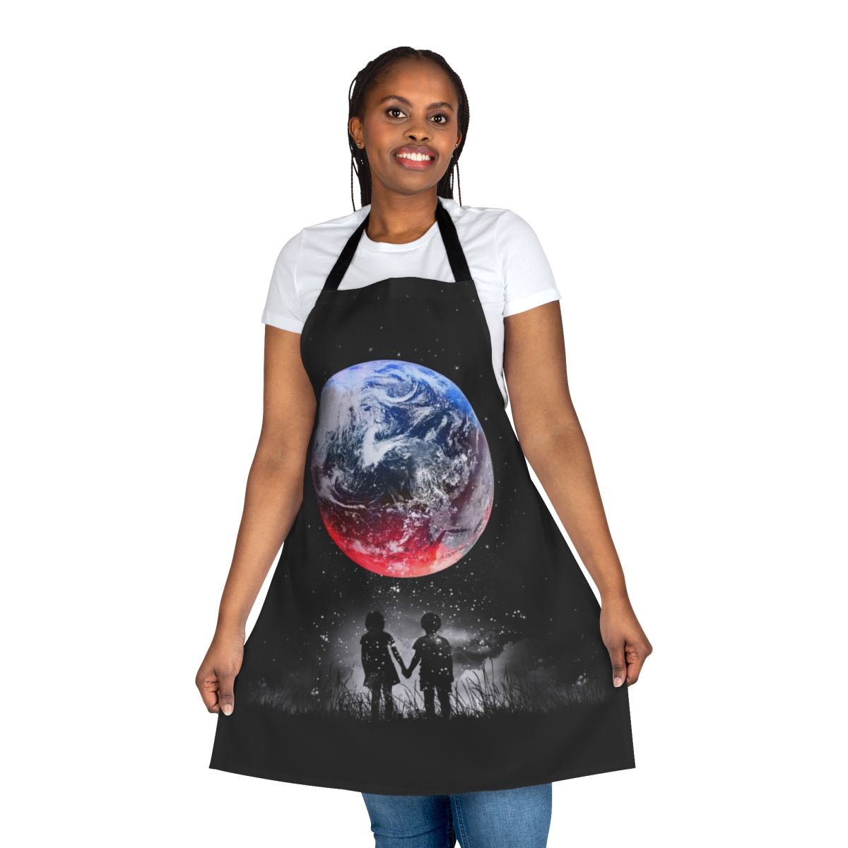 Apron featuring a vibrant galaxy and cosmic design