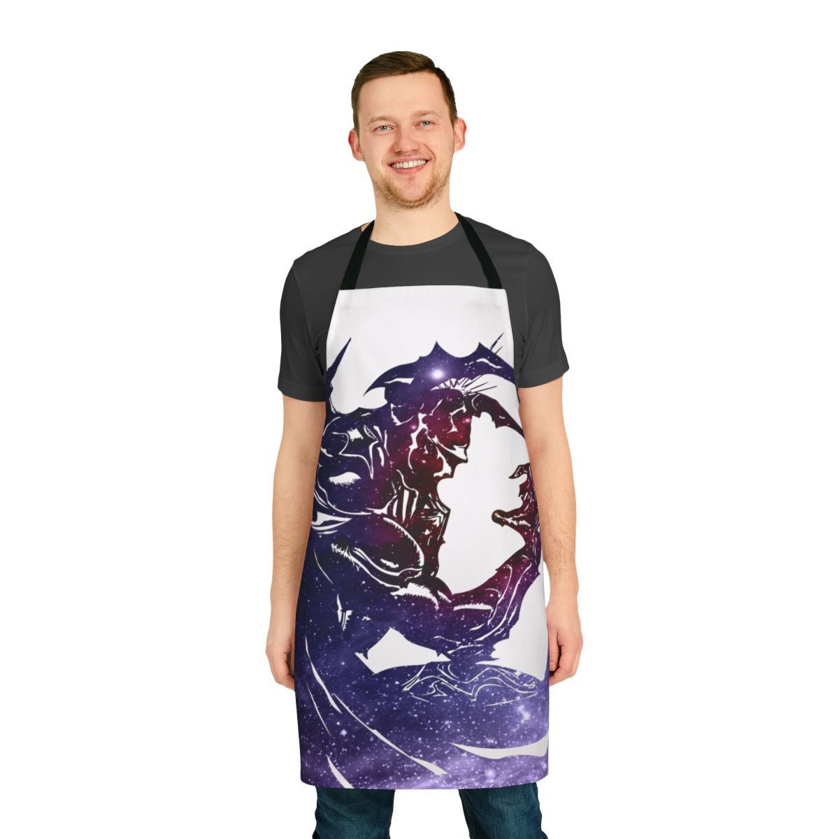 Cosmic galaxy-themed apron with Final Fantasy-inspired design