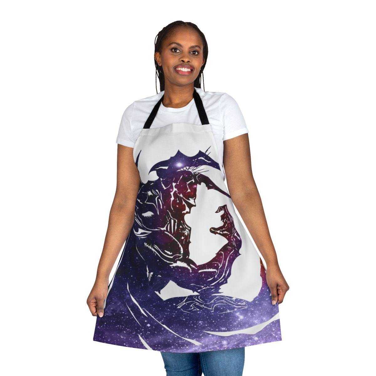Cosmic galaxy-themed apron with Final Fantasy-inspired design
