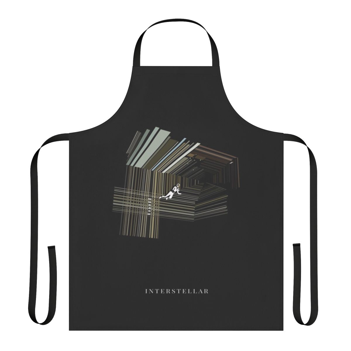 Interstellar apron featuring a galaxy design with stars and cosmic elements