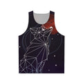 Cosmic galaxy unisex tank top with geometric watercolor design
