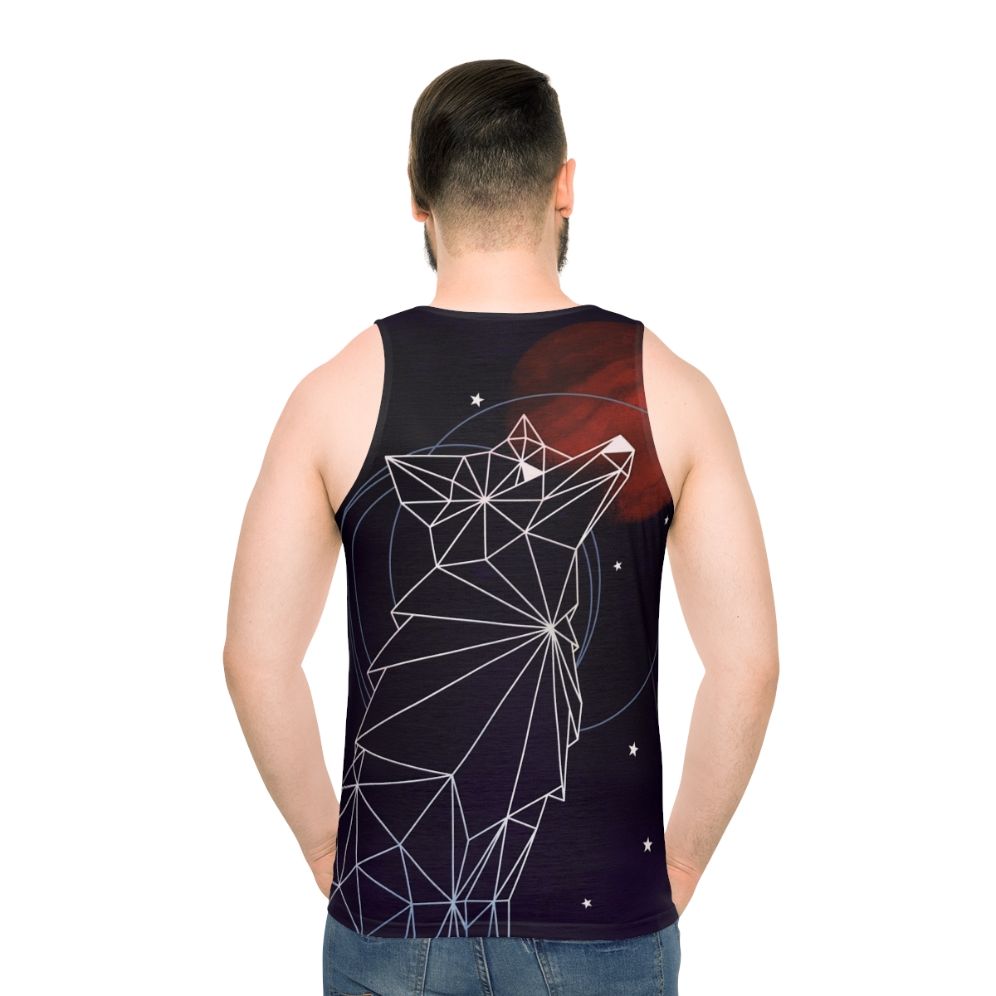 Cosmic galaxy unisex tank top with geometric watercolor design