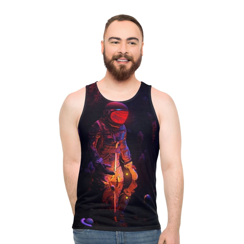 Unisex tank top with galaxy and cosmic design