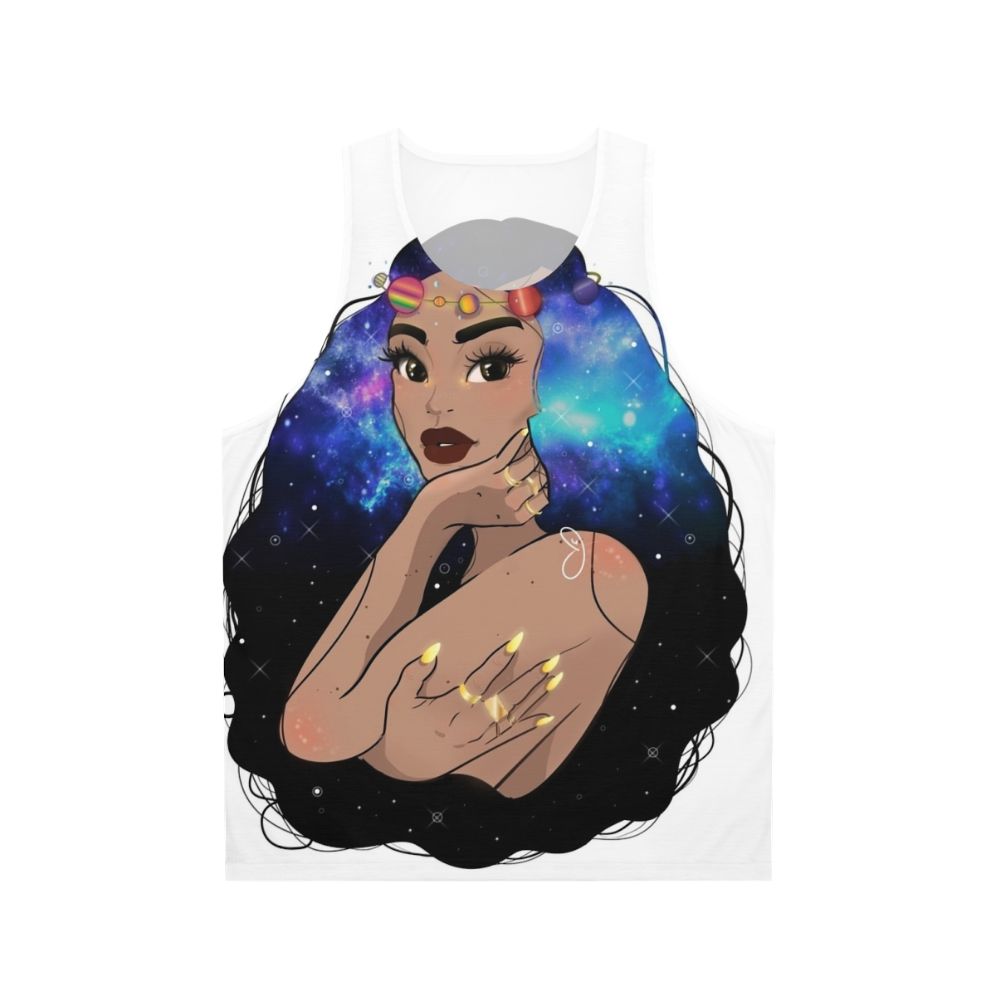 Cosmic galaxy unisex tank top with Orion's sky design