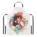 A white apron featuring a starry night sky and the Voltron lions in silhouette, representing the Klance fan art of Elentori.