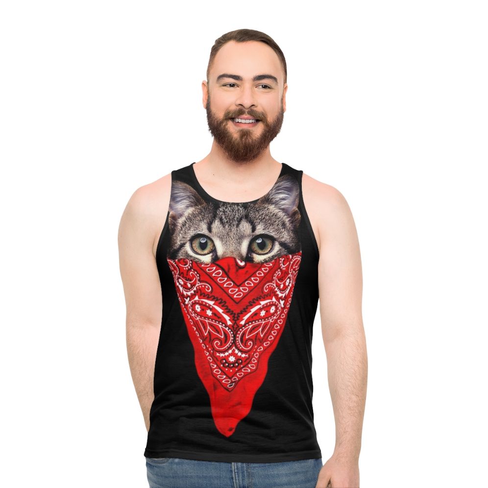 Cosmic Gangster Cat Unisex Tank Top