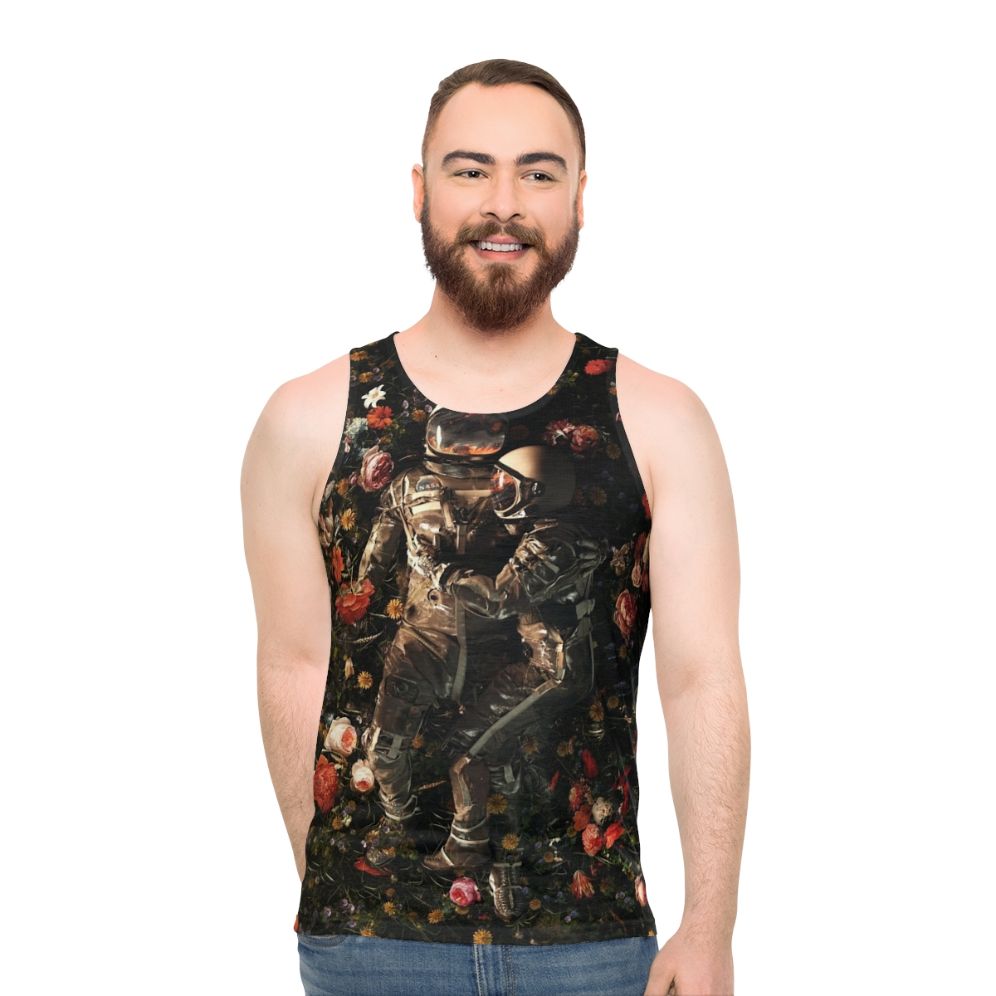 Unisex cosmic garden delight tank top