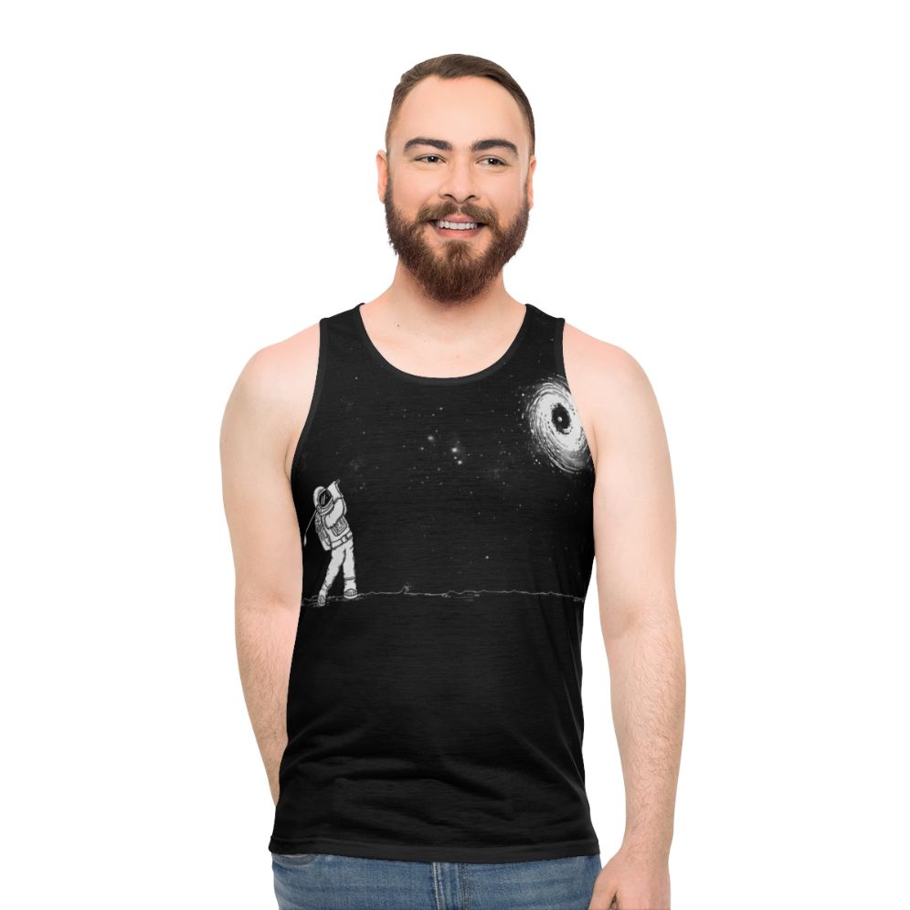 Black hole in one unisex tank top