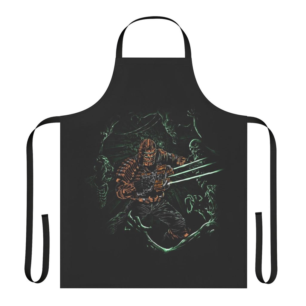 Cosmic horror-themed apron with necromorph inspired design
