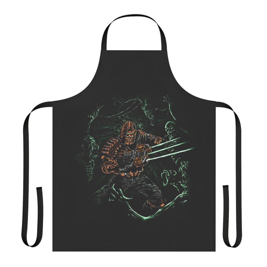 Cosmic horror-themed apron with necromorph inspired design