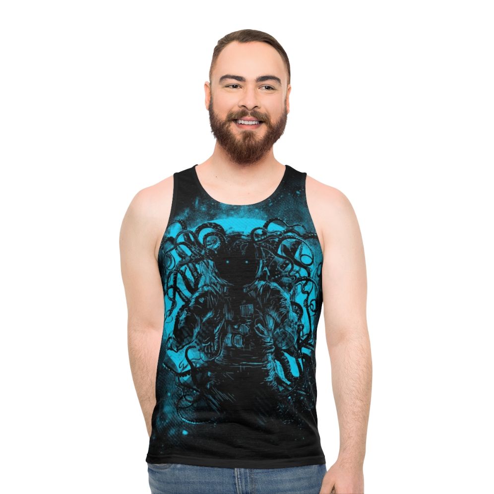 Unisex tank top with cosmic horror space monster design