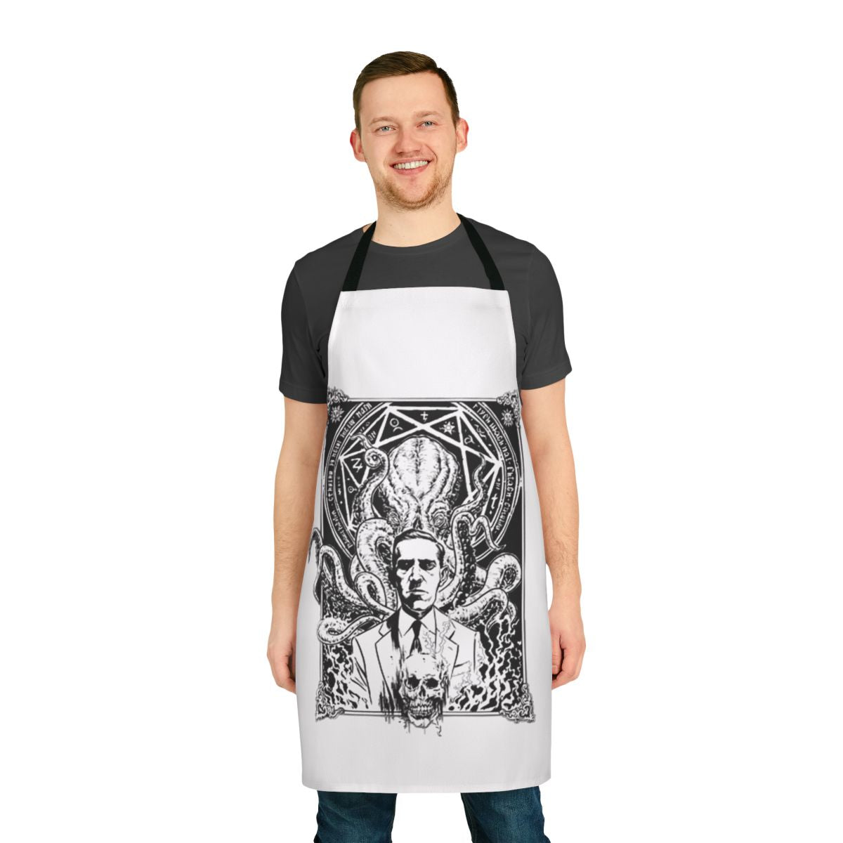 Apron featuring the iconic Cthulhu creature from the writings of renowned horror author H.P. Lovecraft