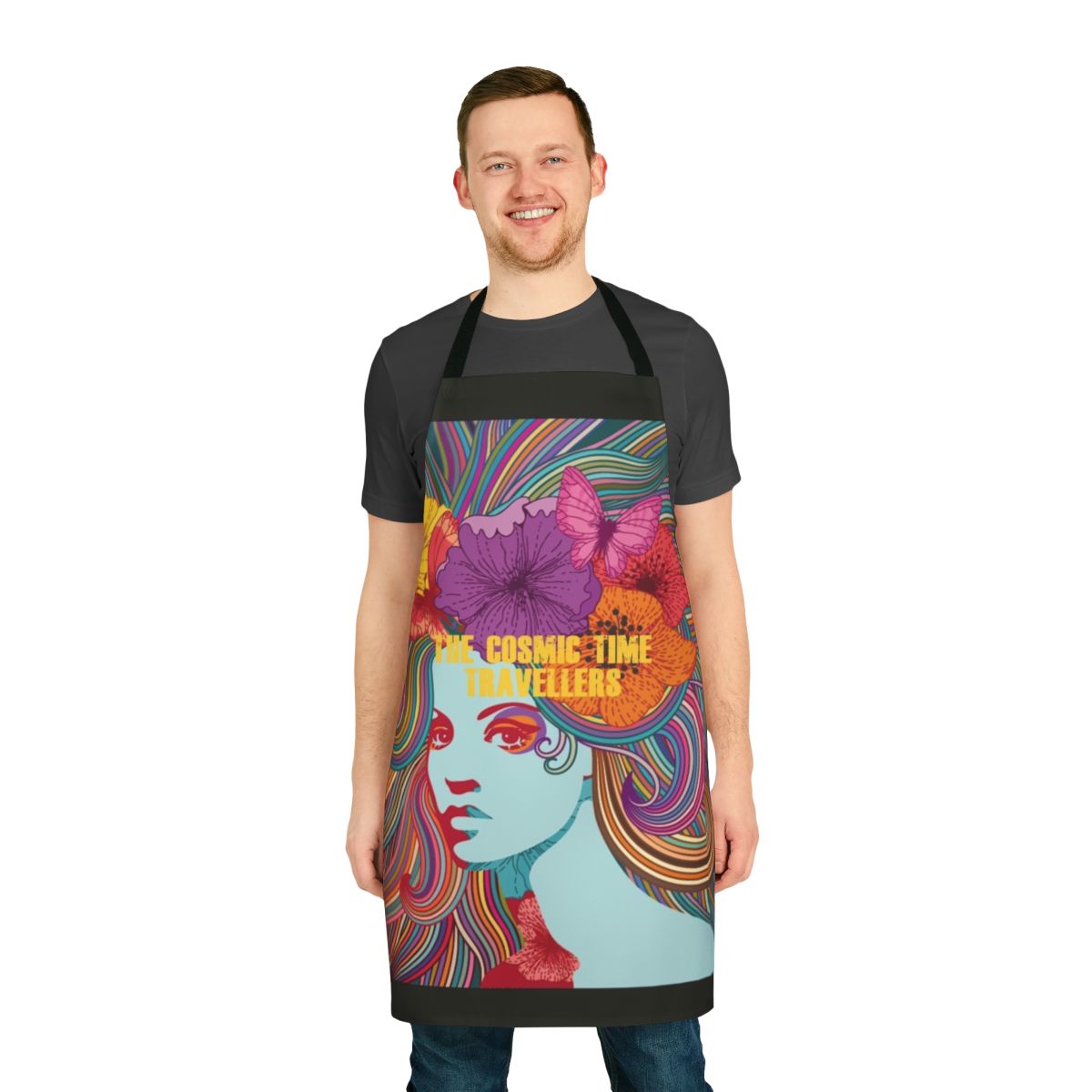 Cosmic-inspired space themed apron with a galaxy design