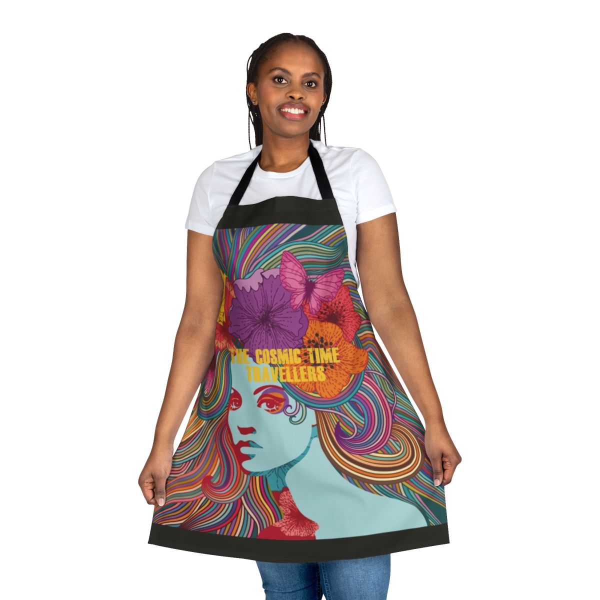 Cosmic-inspired space themed apron with a galaxy design