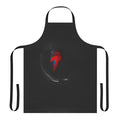 Stylish black and white space-themed apron with stars, planets, and a spaceman design