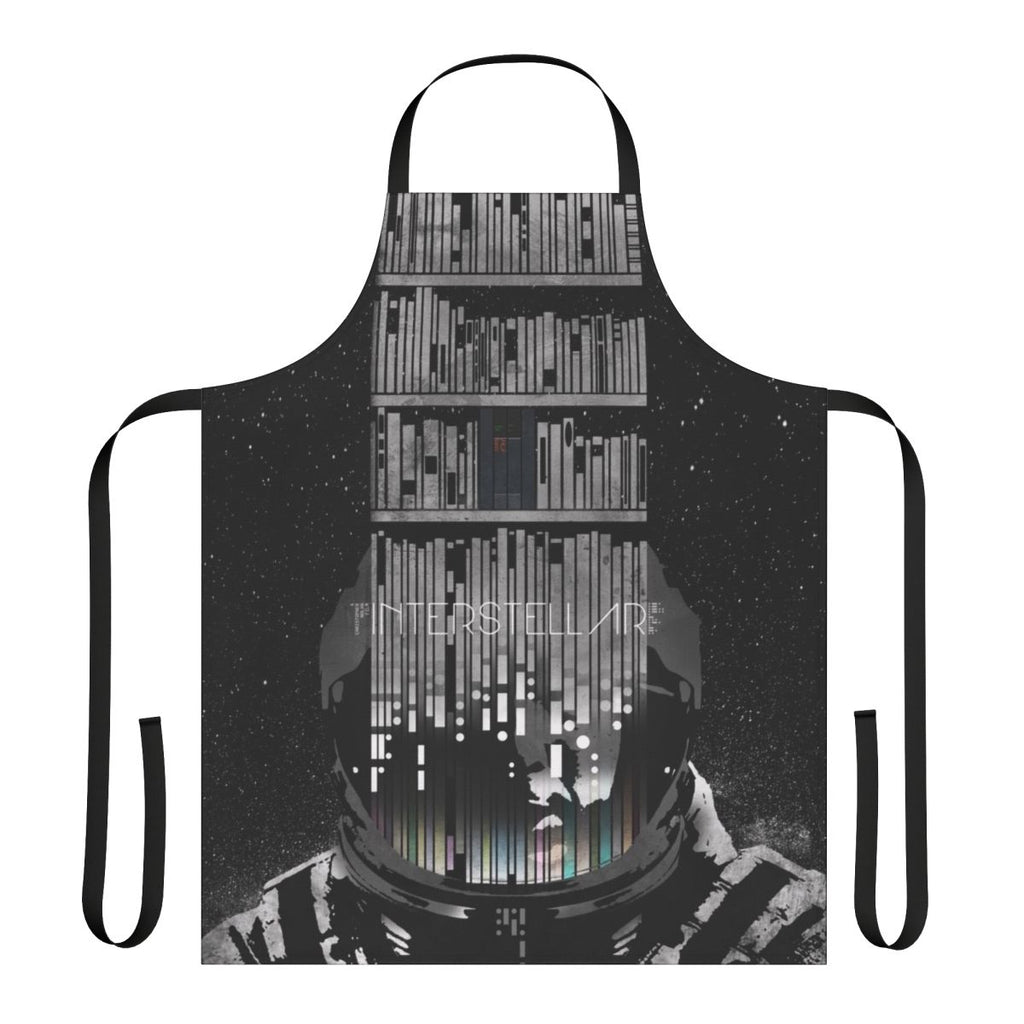 Interstellar movie poster inspired apron with a cosmic, space-themed design