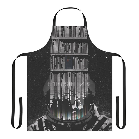 Interstellar movie poster inspired apron with a cosmic, space-themed design