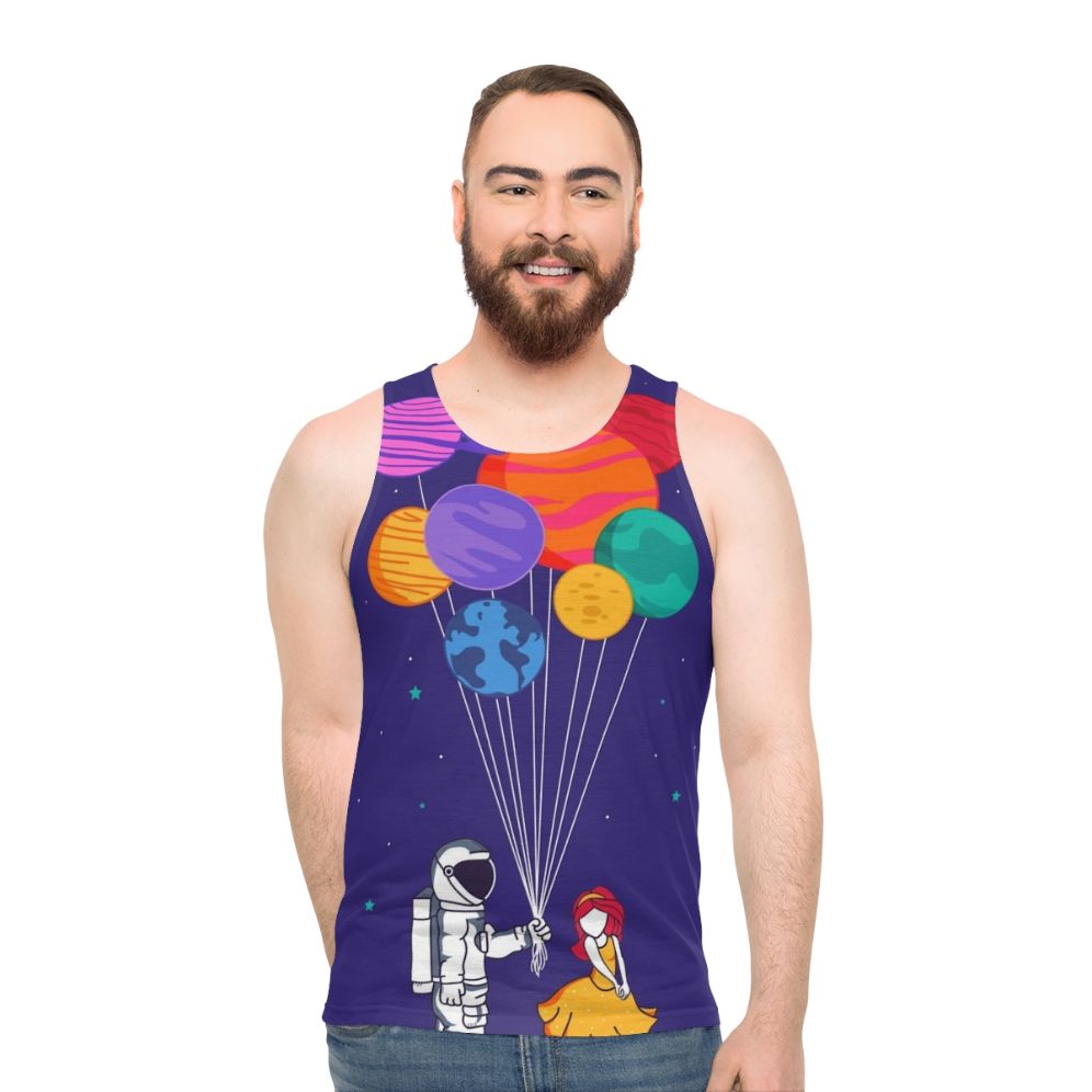 Unisex galaxy print tank top
