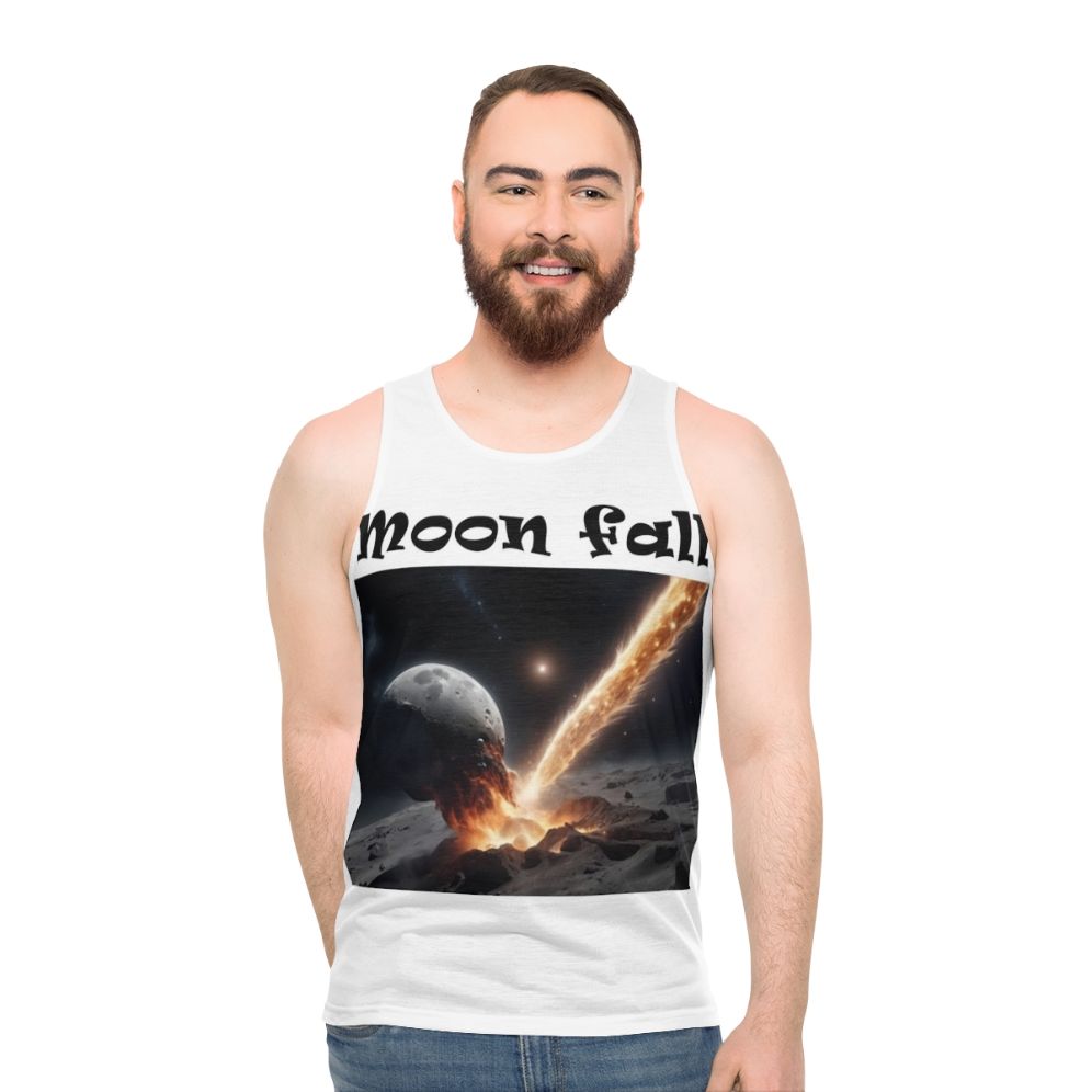 Unisex tank top with moon graphic