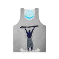 Unisex tank top featuring a digital illustration of a star above snowy mountains