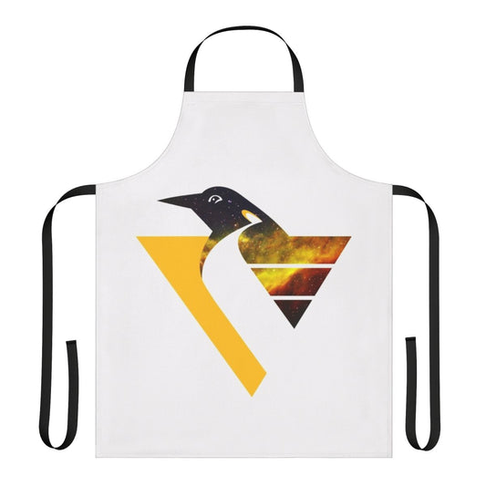 Nebula-inspired apron featuring a throwback penguin design