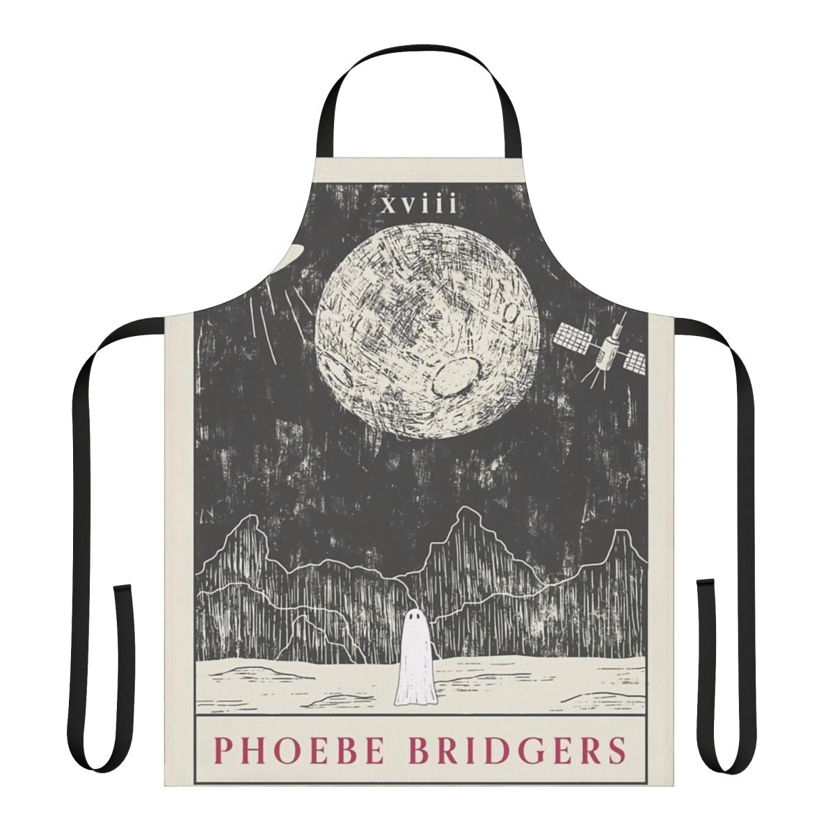 Planets-themed apron featuring artwork inspired by indie artist Phoebe Bridgers