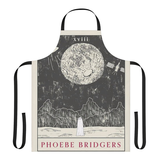Planets-themed apron featuring artwork inspired by indie artist Phoebe Bridgers