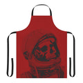 Cosmic space exploration apron featuring a skull design and planetary motifs
