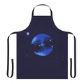 Cosmic space-themed apron featuring retro 80s cartoon robot designs