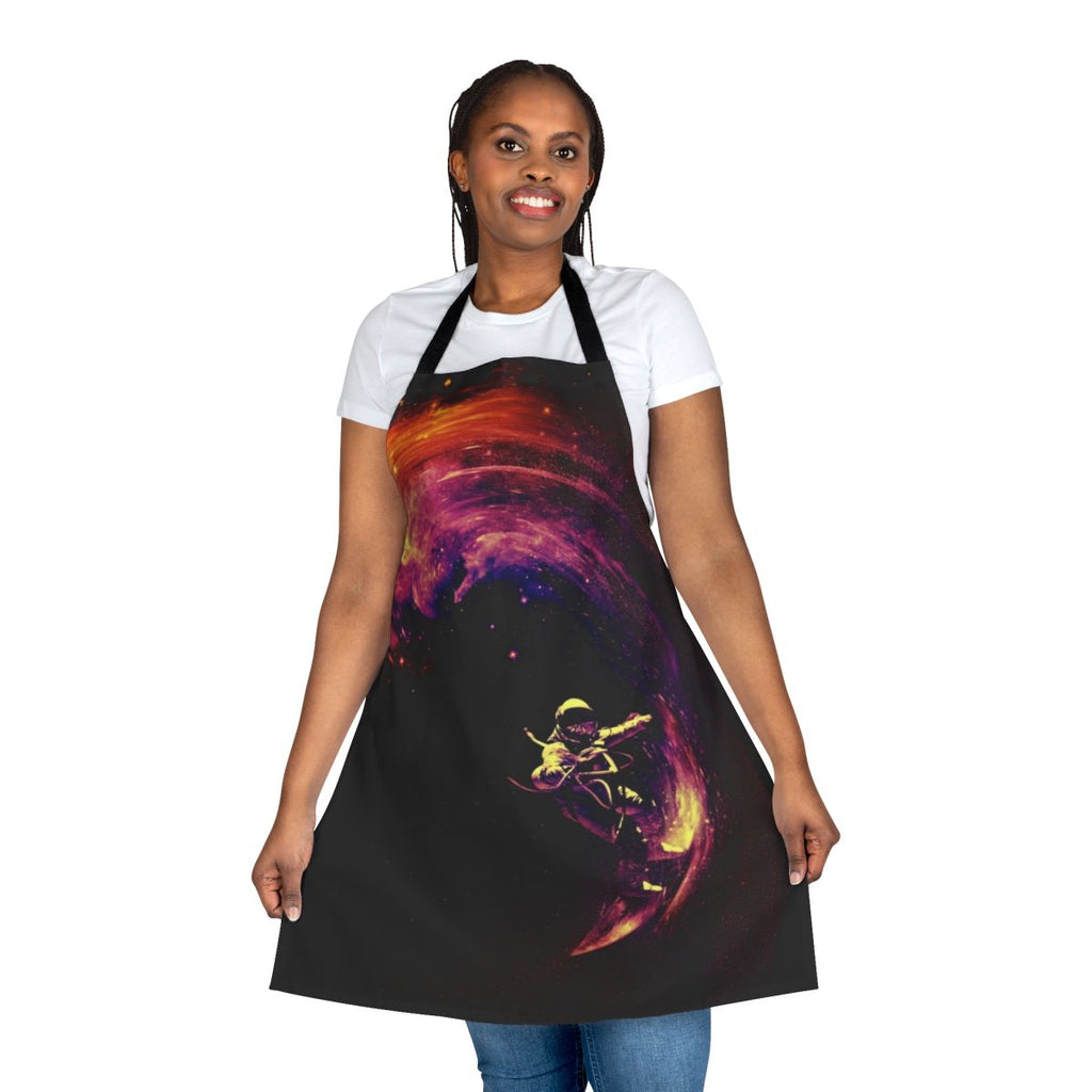 Vibrant space-themed apron with a surreal, cosmic design