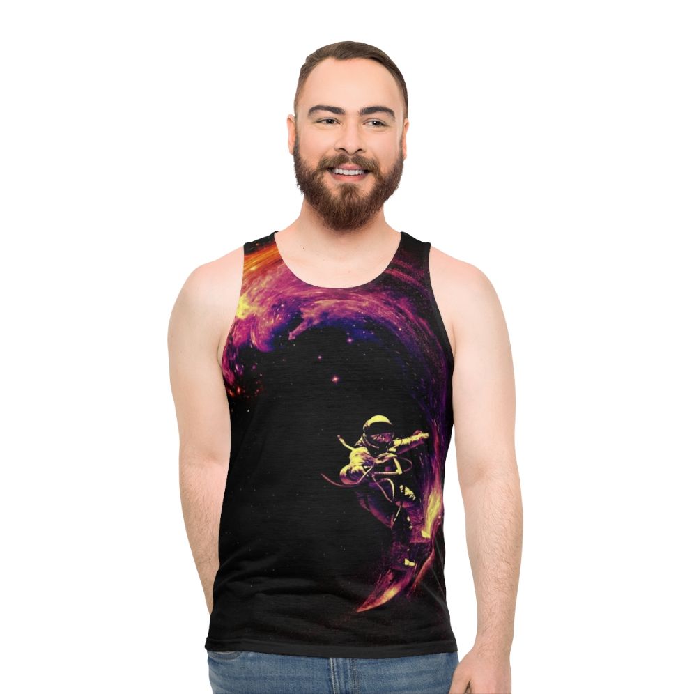 Cosmic surfing unisex galaxy tank top
