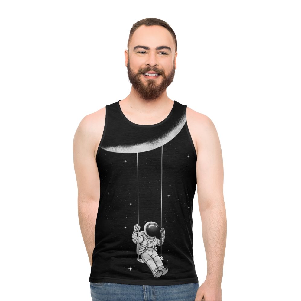 Unisex sci-fi abstract moon swing tank top