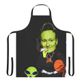 Cosmic-themed apron featuring Team Coco alien design