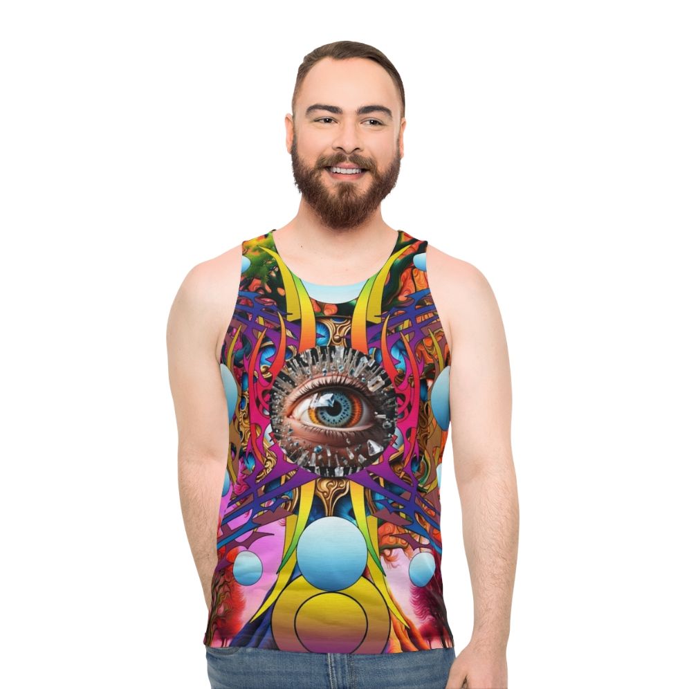 Cosmic Tree Unisex Tank Top with Abstract Nature-Inspired Design