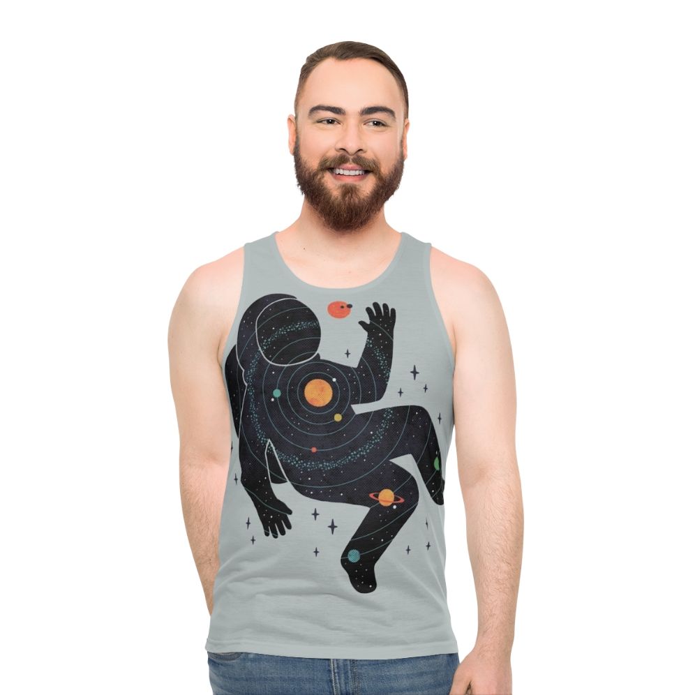 Unisex tank top with minimalist space design