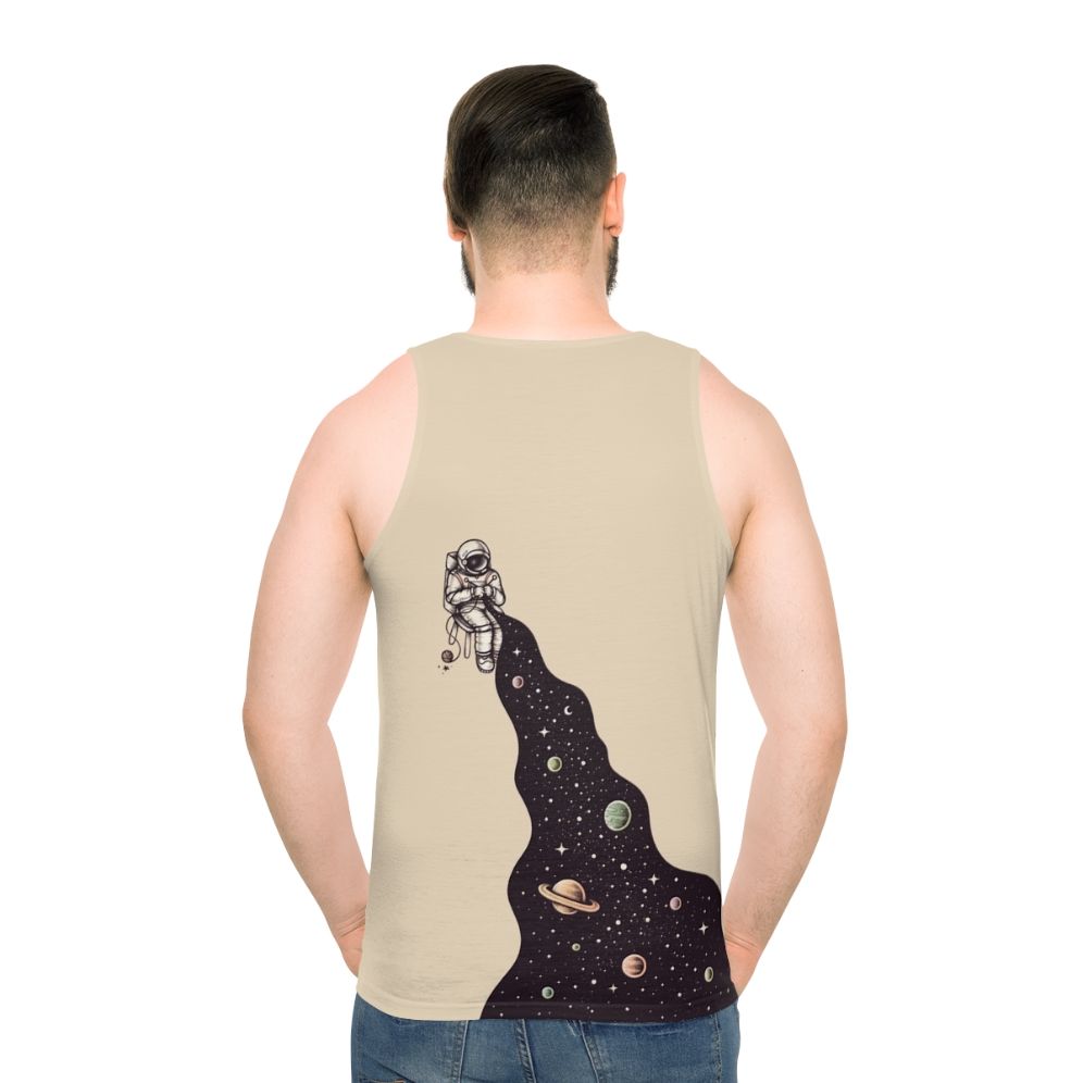 Unisex tank top with a cosmic, galaxy-inspired design