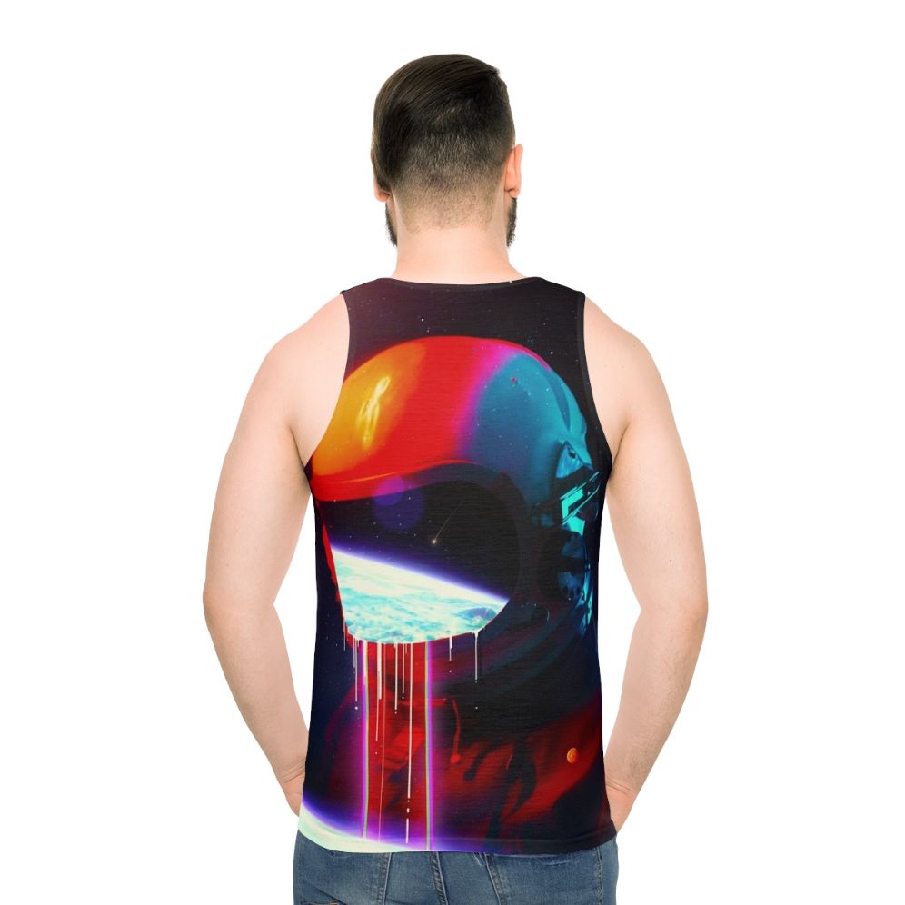 Cosmic unisex tank top with surreal space exploration design