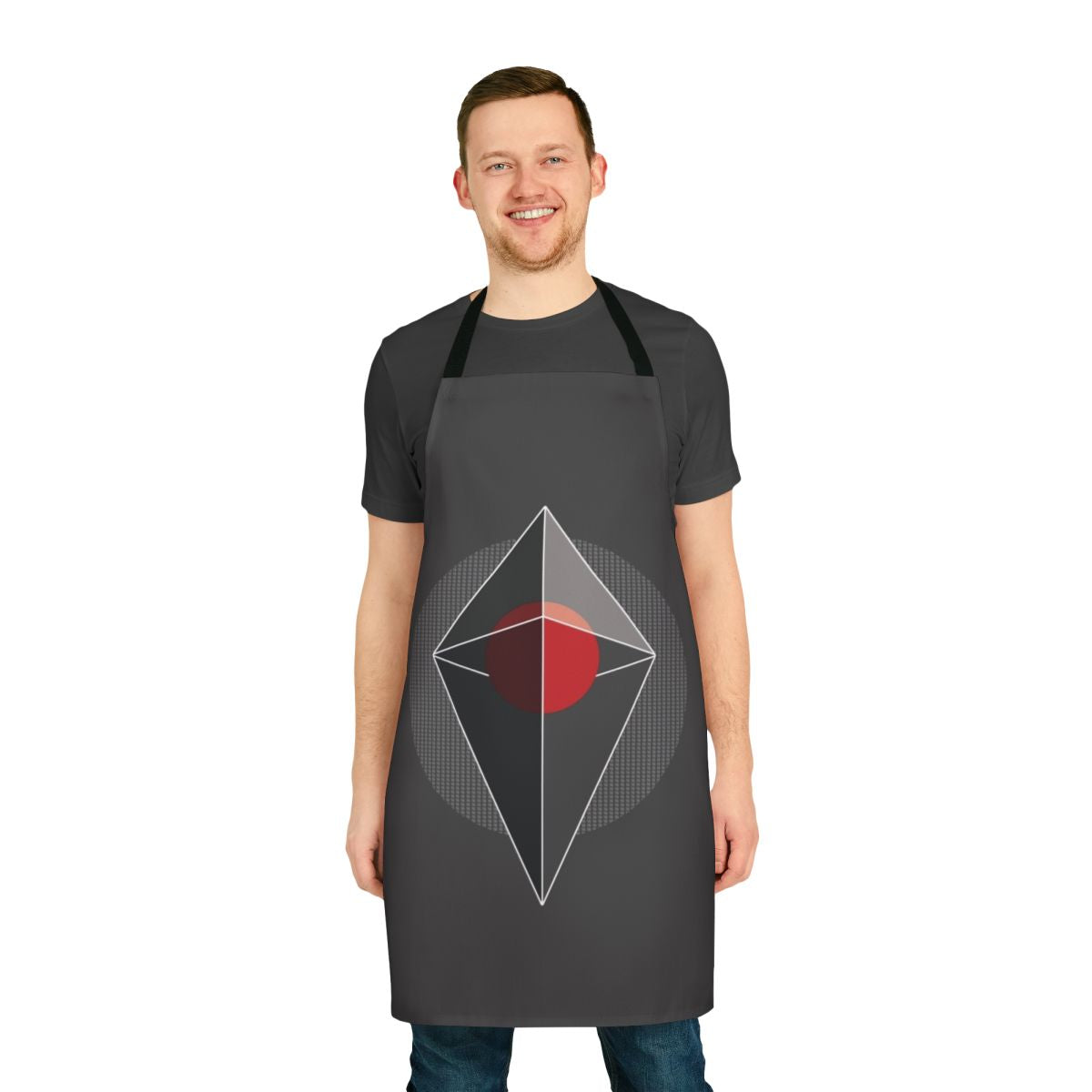 No Man's Sky-inspired apron with Atlas Loop design, perfect for sci-fi and gaming fans