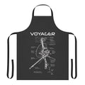 White apron with Voyager spacecraft and cosmic design