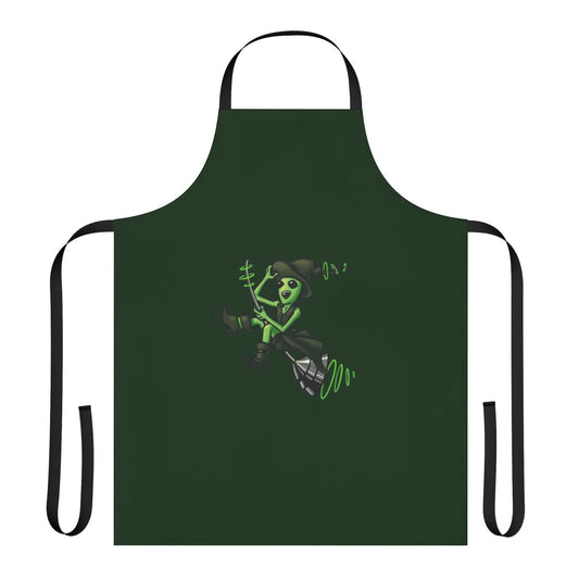 A stylish sci-fi apron featuring a techno witch alien design